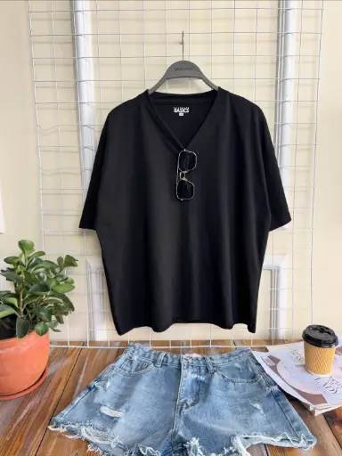 HB SS25-355 V NECK KIMONO TEE