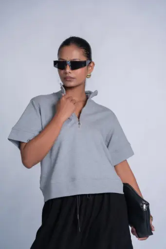 HB SS25-430 QUARTER ZIP UP SWEATSHIRT