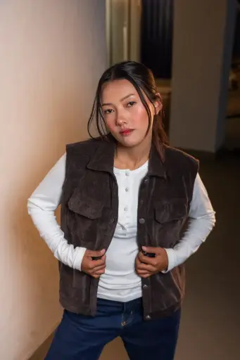 HB AW25-468 CORDUROY VEST JACKET