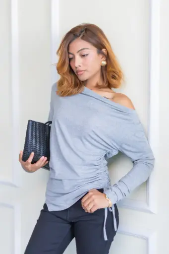 HB AW25-02 ASYMMETRIC RUCHED TOP