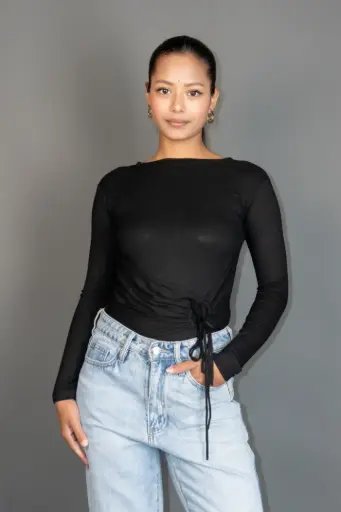 HB AW25-89 RUCHED DRAWSTRING TOP