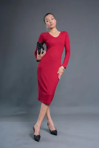 HB AW25-50 V NECK BODYCON