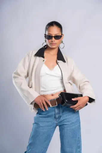 HB AW25-82 CONTRAST CROP COAT