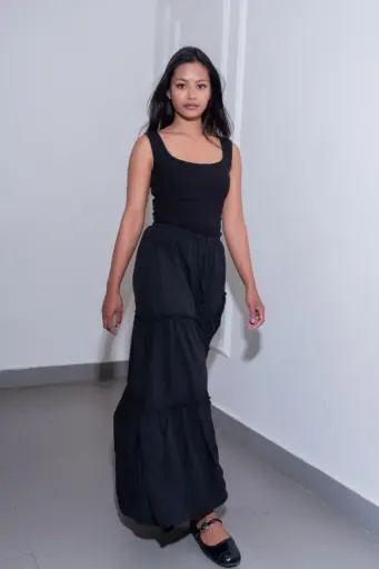 HB SS26-33 ASYMMETRIC MAXI SKIRT