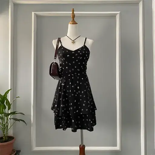 HB SS25-74 Front Cross Two Tired Dress