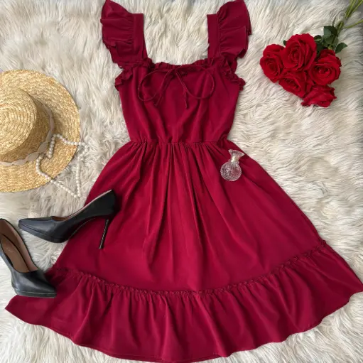 HB25-07 RUFFLE MIDI DRESS